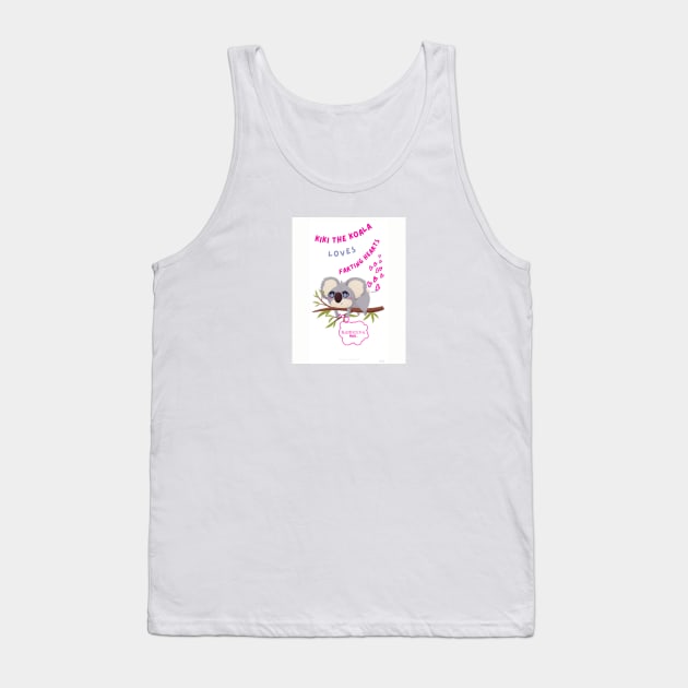 Kiki The Naughty Farting Hearts Cute Koala (c) Tank Top by Abby Anime